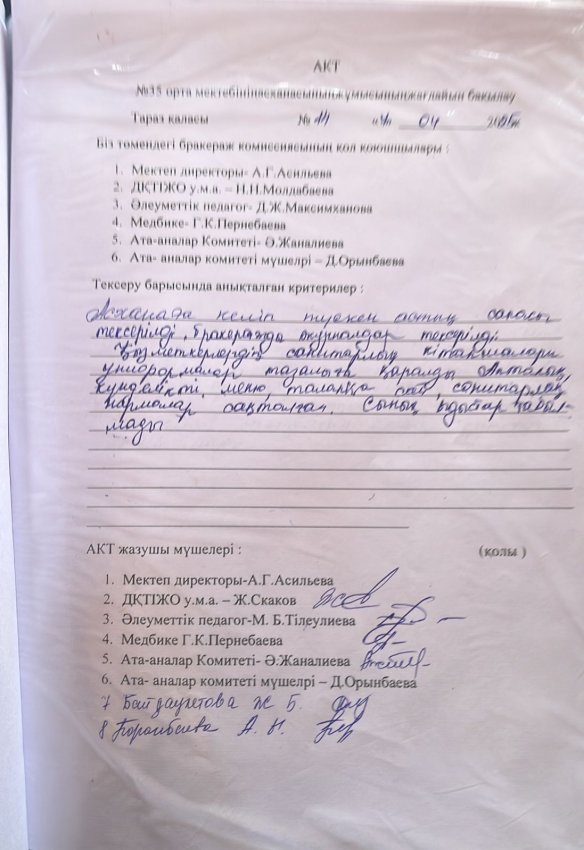 Асхана бракеражный комиссия